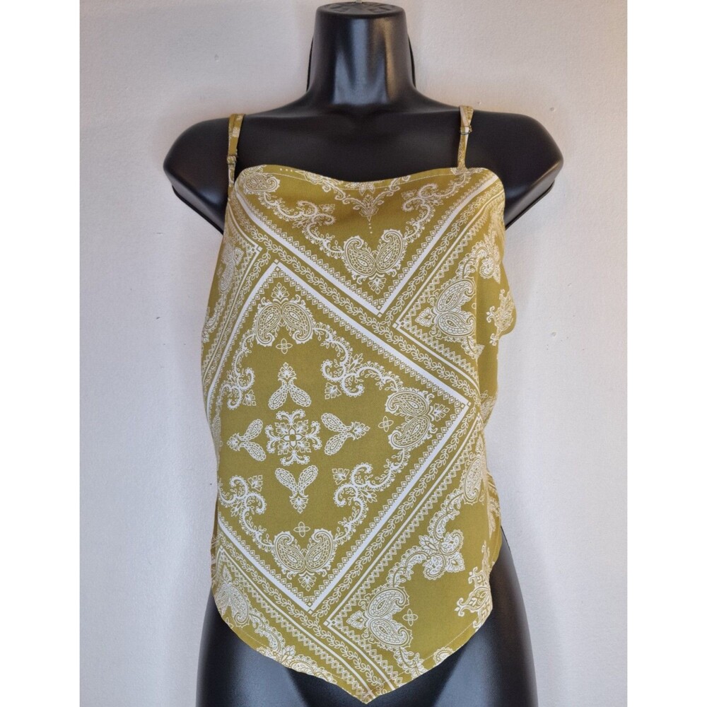 LUCCA Paisley Y2K Bandana Cami Top Women's Sz L Festival Casual Beachy Vacation